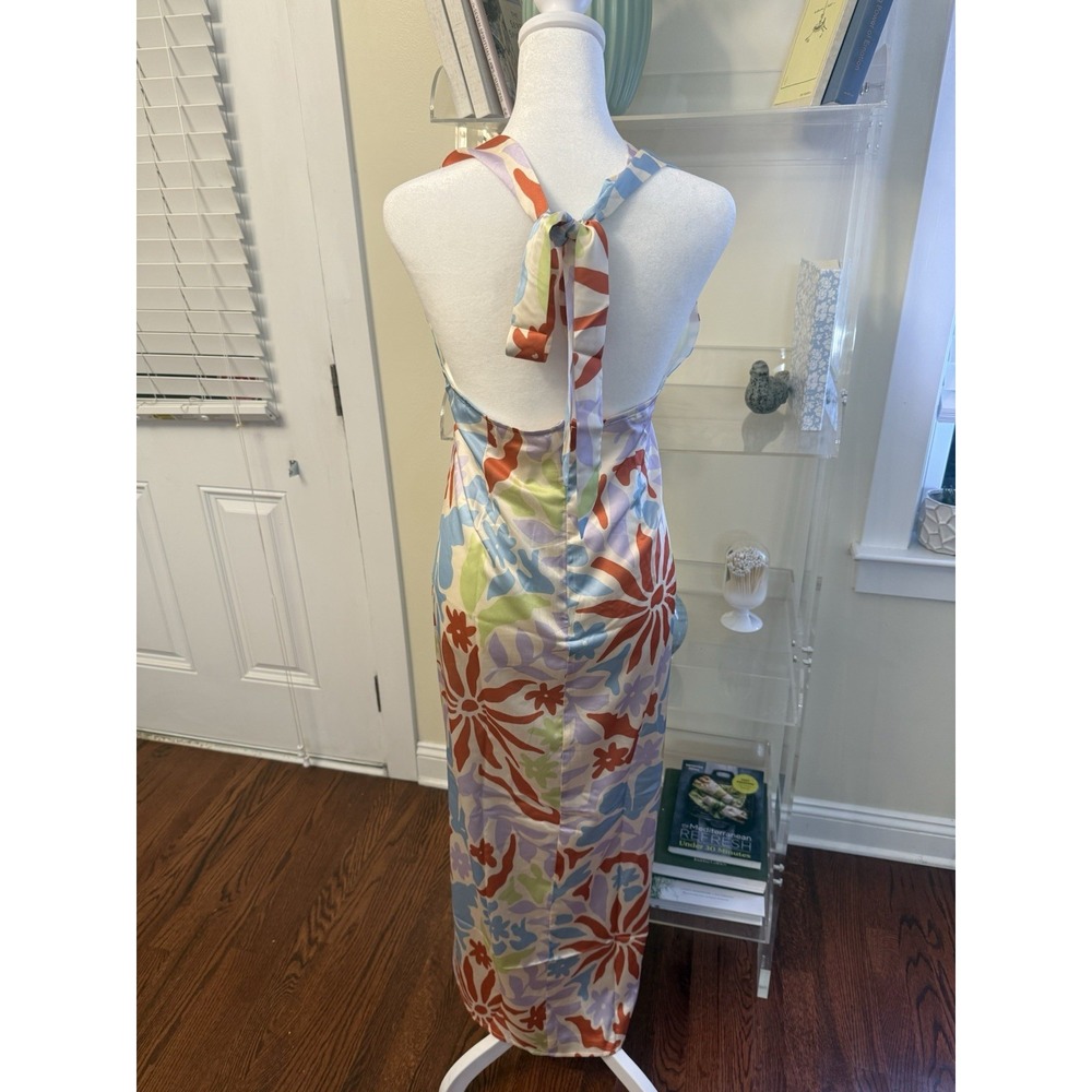 L space Tuscany Halter Floral Maxi Dress in Multi Pastels NEW Size Large  NWT - Picture 11 of 15